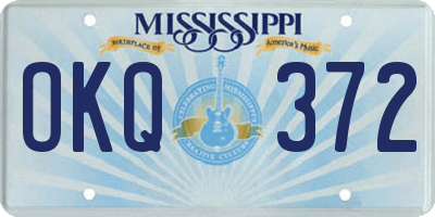 MS license plate OKQ372