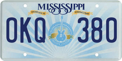 MS license plate OKQ380