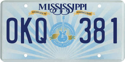 MS license plate OKQ381