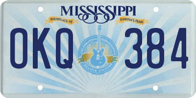 MS license plate OKQ384