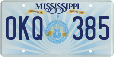 MS license plate OKQ385