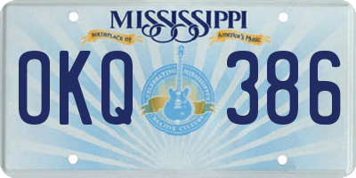 MS license plate OKQ386