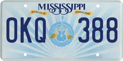 MS license plate OKQ388