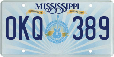 MS license plate OKQ389