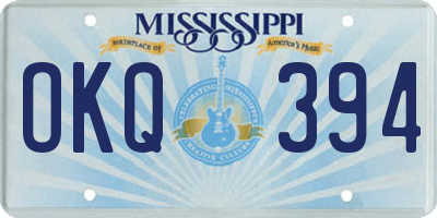 MS license plate OKQ394
