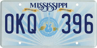 MS license plate OKQ396