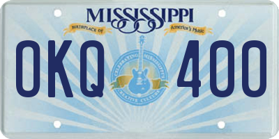 MS license plate OKQ400
