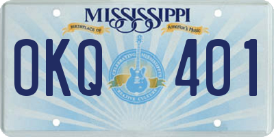 MS license plate OKQ401