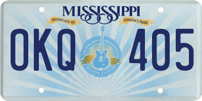 MS license plate OKQ405