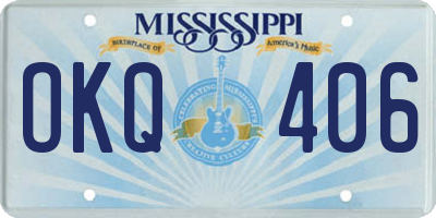 MS license plate OKQ406