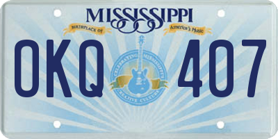 MS license plate OKQ407