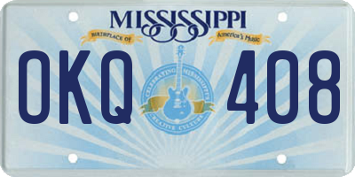 MS license plate OKQ408