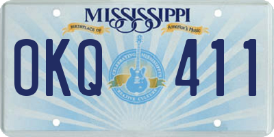 MS license plate OKQ411