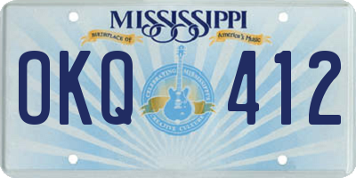MS license plate OKQ412