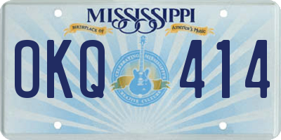 MS license plate OKQ414