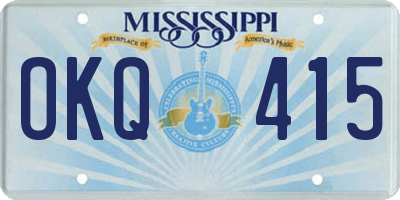 MS license plate OKQ415