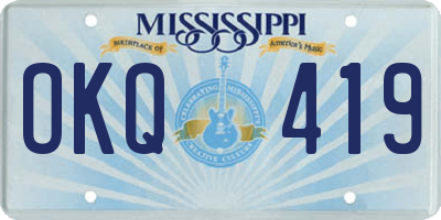 MS license plate OKQ419