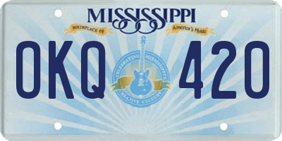 MS license plate OKQ420