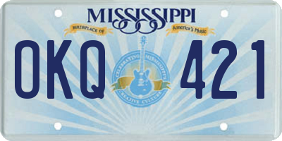 MS license plate OKQ421