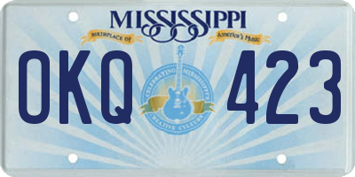 MS license plate OKQ423