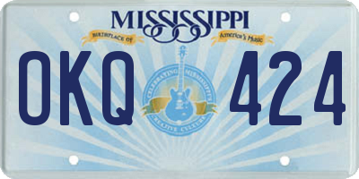 MS license plate OKQ424