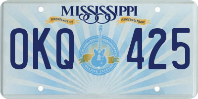 MS license plate OKQ425