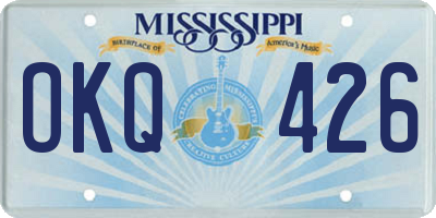 MS license plate OKQ426