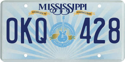 MS license plate OKQ428