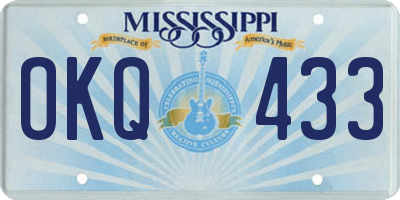MS license plate OKQ433