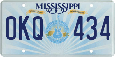 MS license plate OKQ434