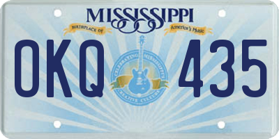 MS license plate OKQ435