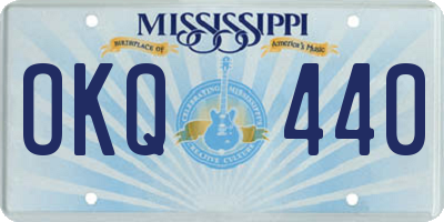 MS license plate OKQ440