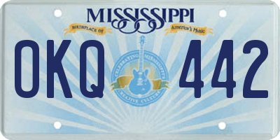 MS license plate OKQ442