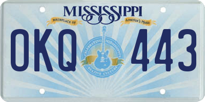 MS license plate OKQ443