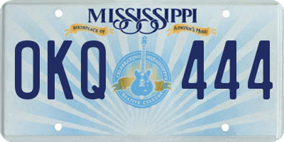 MS license plate OKQ444
