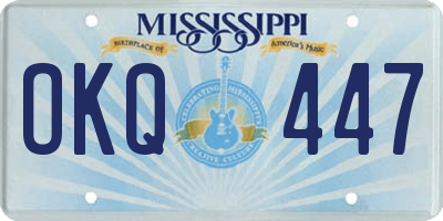 MS license plate OKQ447