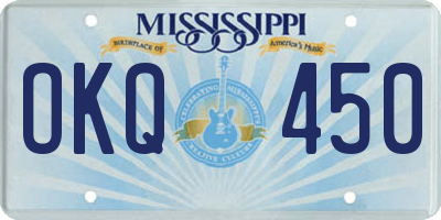 MS license plate OKQ450