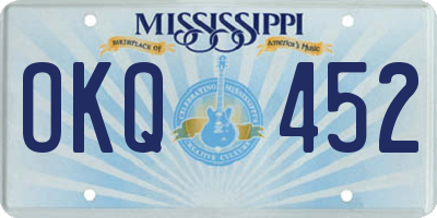 MS license plate OKQ452