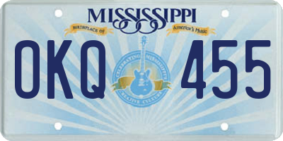 MS license plate OKQ455