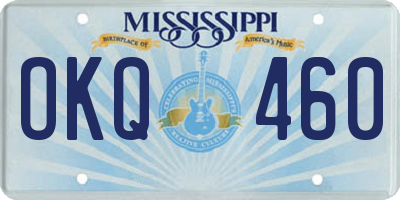 MS license plate OKQ460