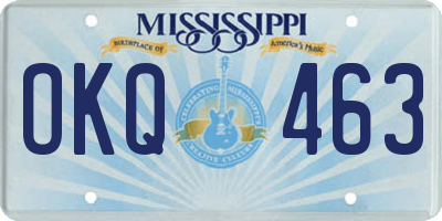 MS license plate OKQ463