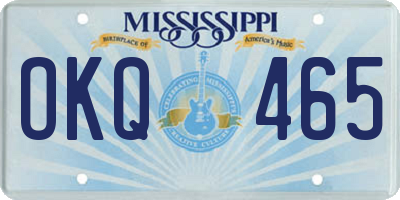 MS license plate OKQ465