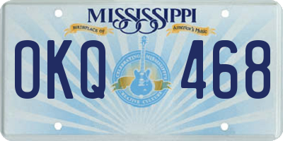 MS license plate OKQ468