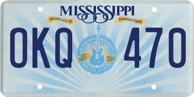 MS license plate OKQ470