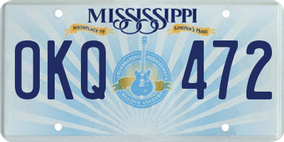 MS license plate OKQ472