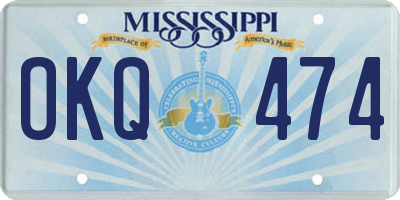 MS license plate OKQ474