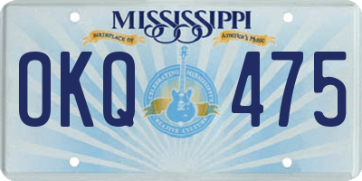 MS license plate OKQ475
