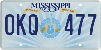 MS license plate OKQ477