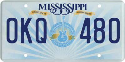 MS license plate OKQ480