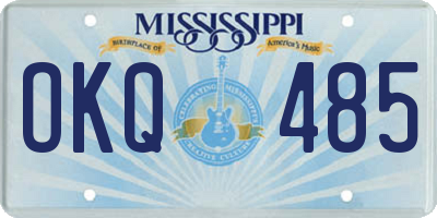 MS license plate OKQ485